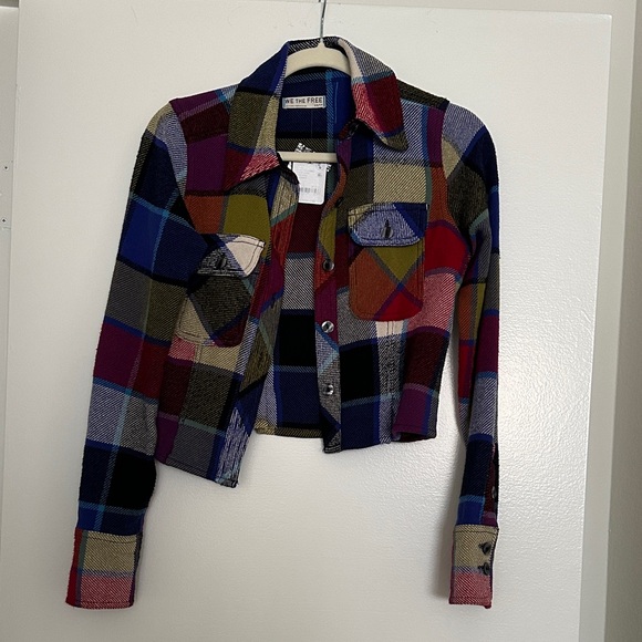 Free People We The Free Winnie Plaid Shirt in County Combo - Picture 5 of 8